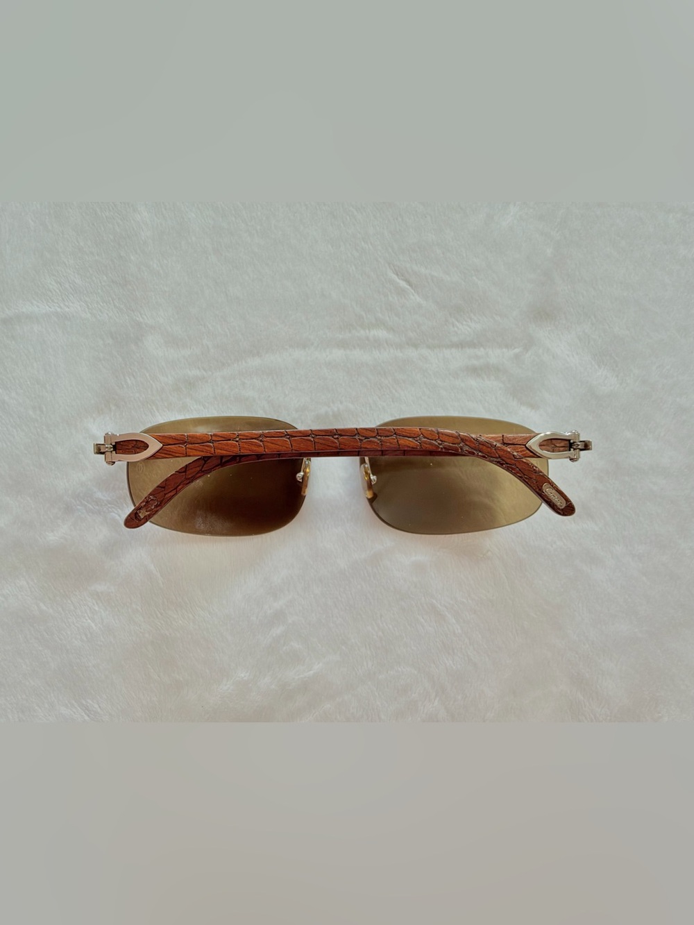 Cartier sunglasses Croc-Texture Rimless Sunglasses
